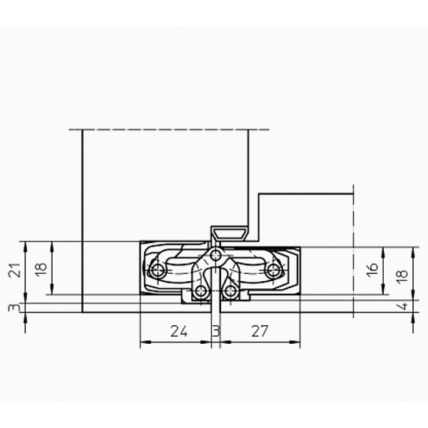 Петля Simonswerk прихована TECTUS TE 205 3D, алюміній, срібний F1{ln}Петля скрытая TECTUS TE 240 3D, алюминий, серебряный F2