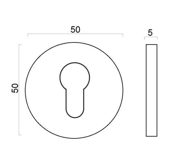 PZ - накладка під ключ Forme Fixa Round/Slim. C01 - хром полірований 2