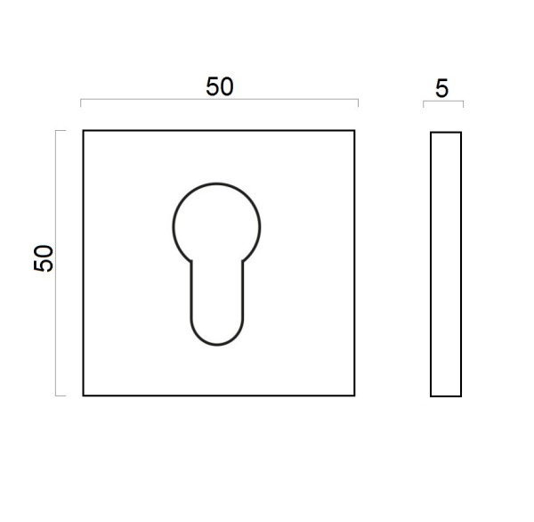 PZ - накладка під ключ Forme Fixa Squared/Slim. C01 - хром полірований 2