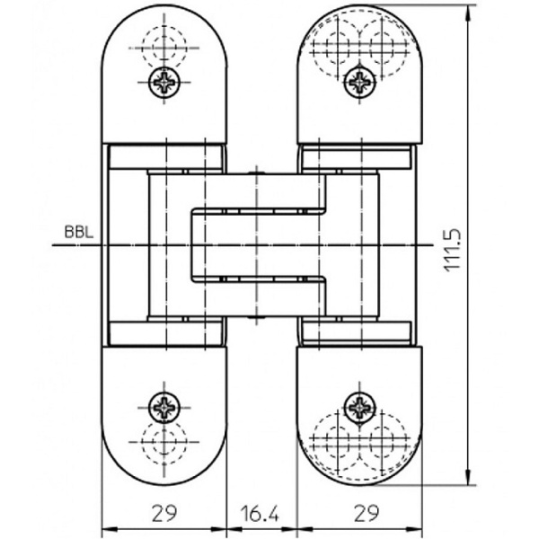 Петля Simonswerk прихована TECTUS TE 303 3D, алюміній, срібний F1-2