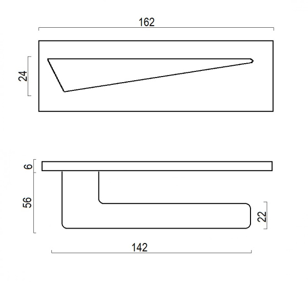 Ручка дверна на планці Forme Naxos 215/Short Plate Q/horizontal. N52 - чорний матовий. WITHOUT{ln}Ручка дверная на планке Forme Naxos 215/Short Plate Q/horizontal. N52 – черный матовый. WITHOUT