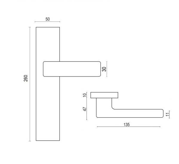 Ручка дверна на планці Forme Betty a134/P06(Asti). C01-хром полірований WITHOUT 2